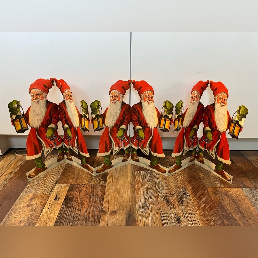 Rare Vintage Swedish Santa Clause cut outs Christmas decor excellent condition